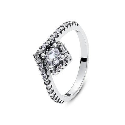 925 Sterling Silver Women’s Ring – Crown, Heart & Wishbone Design with Crystal, Rose Gold Engagement & Wedding Jewelry