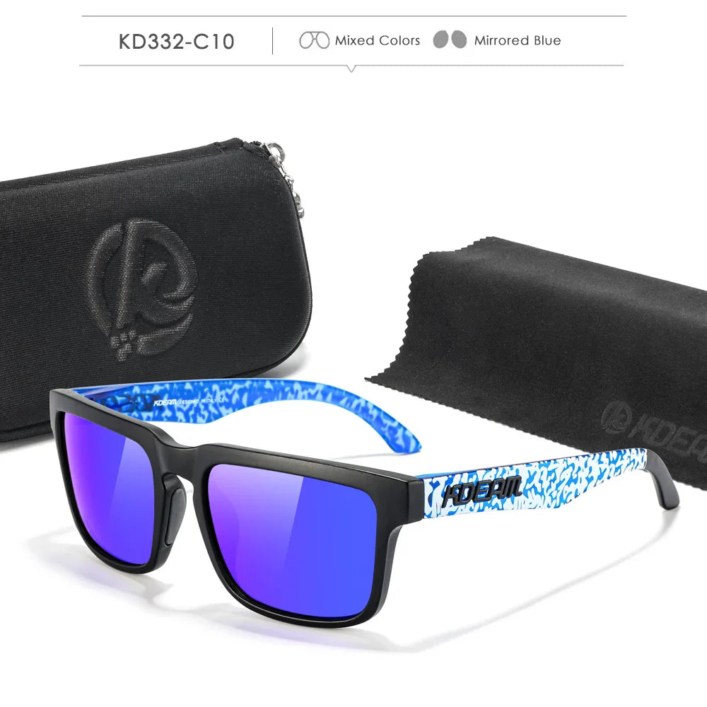 KDEAM Photochromic & Polarized Sunglasses - Category 3 Polarization, Unique Frame Surface Eyewear for Men & Women with Case