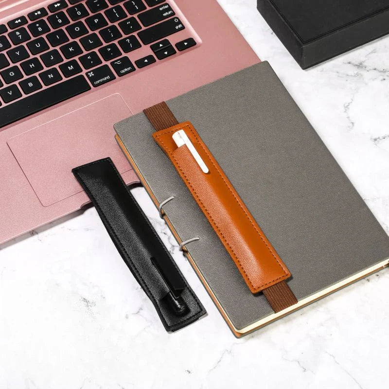 Leather Adjustable Elastic Band Pen Holder – Pen Pouch for Planner, Notebook Pen Holder – Versatile Notebook Accessory