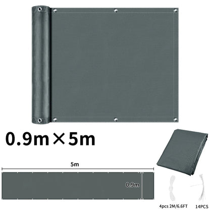 Balcony Privacy Screen Fence Cover with Grommets – Waterproof UV Protection Sunshade Cloth for Patio, Garden & Outdoor Shelter