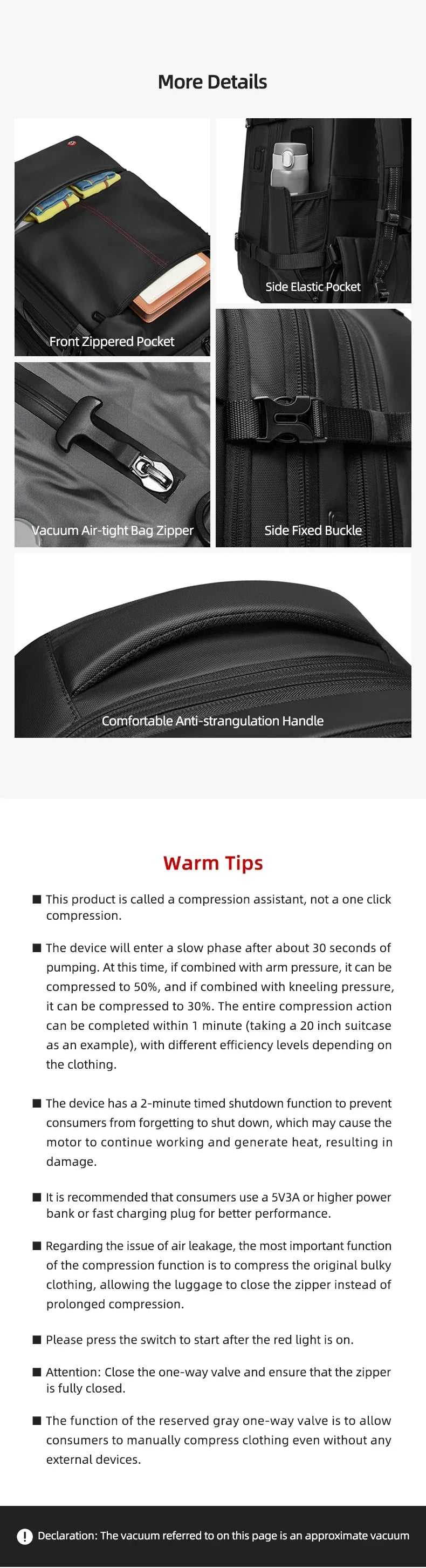 Travel Trolley Vacuum Compression Backpack — Wheeled Rolling Luggage Bag for Men, Boardable Business Travel