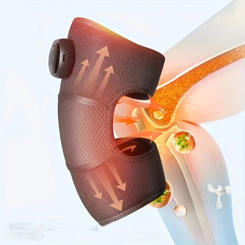 Heated Knee Massager - 3-in-1 Vibrating Heating Wrap for Knee, Elbow and Shoulder Relaxation