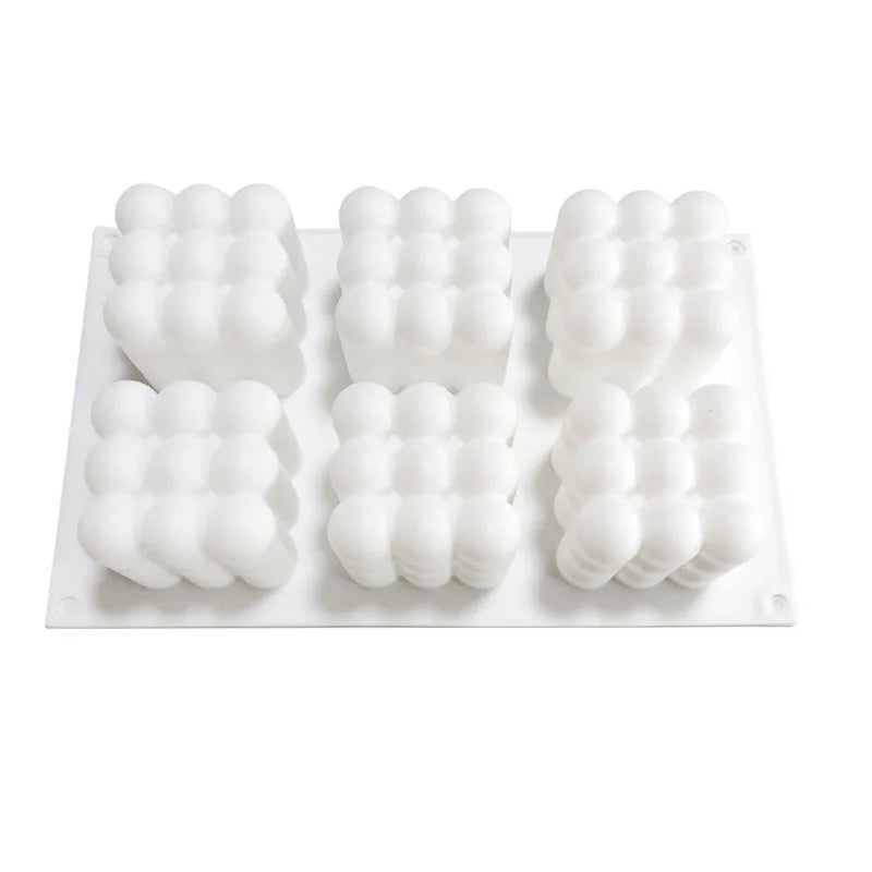 6 Cavity Large Bubble Silicone Mold – Candle, Mousse Cake, Chocolate, & Aromatherapy Soap Making Supplies for Home Decor