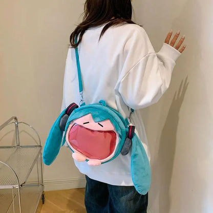 Anime Hatsune Miku Q Version Kawaii Shoulder Bag – Transparent Doll Plush Toy Backpack, Perfect Christmas Gift