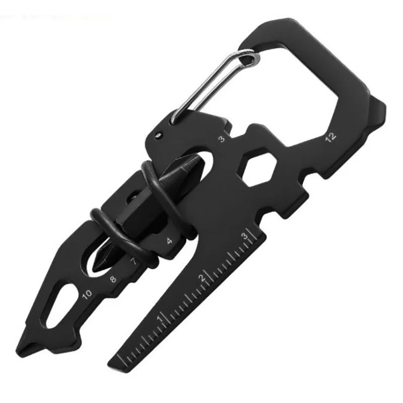 Stainless Steel Carabiner Keychain – Multifunction Bottle Opener & Outdoor Camping Climbing Tool