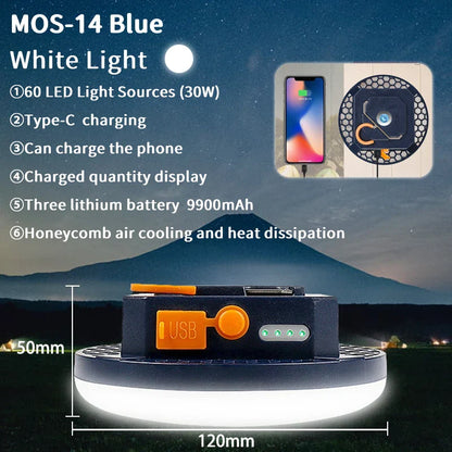 MOSLIGHTING 9900mAh Rechargeable Camping Lantern — Powerful LED Flashlight with Magnet, Portable Tent & Work Light
