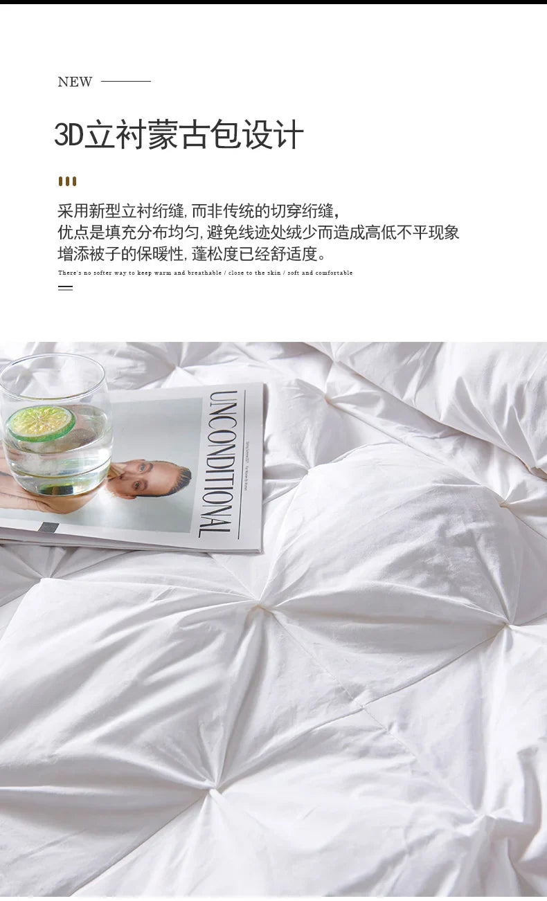 Goose Down Soft Duvet – Luxury Bedding Comforter, King, Queen & Twin Size, Super Warm Bread Shape Quilt