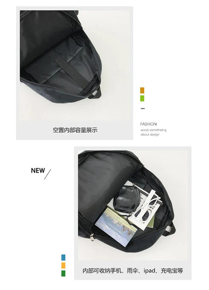 New Fashion Women's Backpack — High-Quality Large Capacity Computer Bag with Cartoon Pattern, Soft Fabric Shoulder Handbag