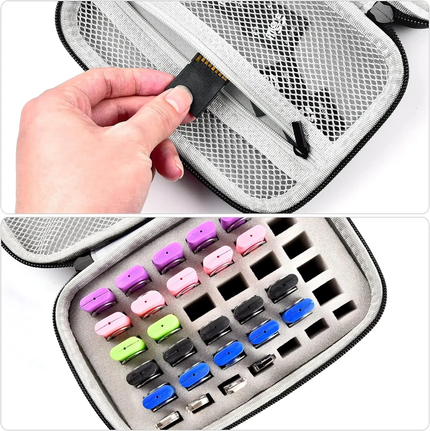 USB Flash Drive and SD Card Case - Memory Card Holder for SD, SDXC, SDHC, Thumb Drives, Electronic Accessories Organizer