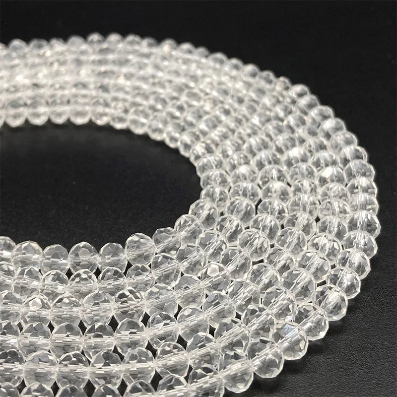 Faceted Crystal Glass Beads 2-8mm Loose Spacer Beads for DIY Jewelry Making Bracelets & Earrings