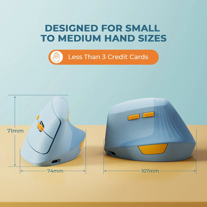 Seenda Vertical Wireless Mouse - Rechargeable Type C Ergonomic USB & Type C Mice for Laptop, PC, MacBook, Windows, Android
