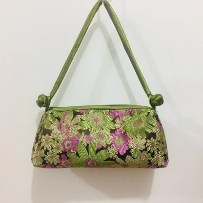 Luxury Silk Embroidered Women’s Handbag – Fashion Elegant Tote Clutch, Handmade Cosplay Style Evening Purse