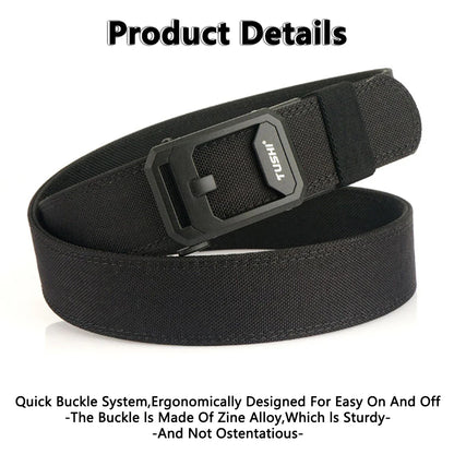 TUSHI Hard Tactical Belt for Men – Sturdy Nylon with Metal Automatic Buckle, Military & Police Duty, Outdoor IPSC Accessories