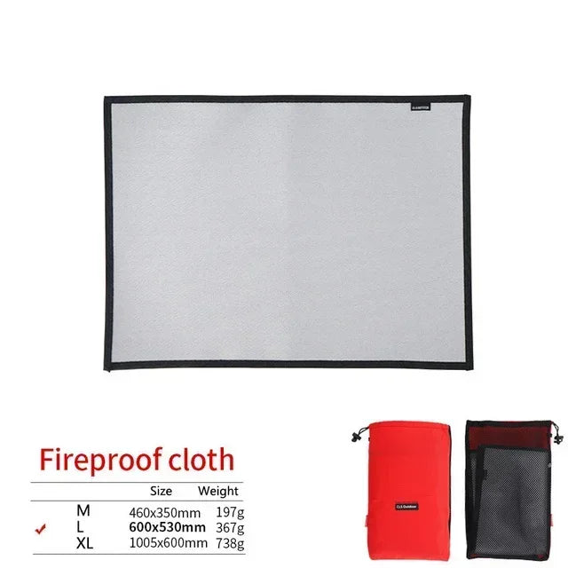 Outdoor Camping Fireproof Mat – Flame Retardant Picnic, Barbecue & Insulation Blanket, High-Temperature Fiberglass Mat