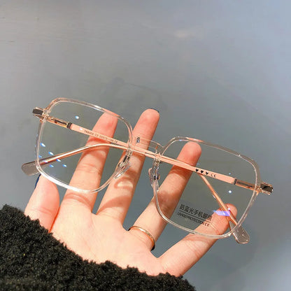 Trendy Reading Glasses for Women — Anti Blue Light Presbyopia Eyewear, High-Definition Transparent Frame, Unisex Eyeglasses
