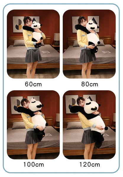 60–120cm Giant Panda Plush Toy — Soft Stuffed Animal Pillow for Kids, Birthday & Christmas Gift