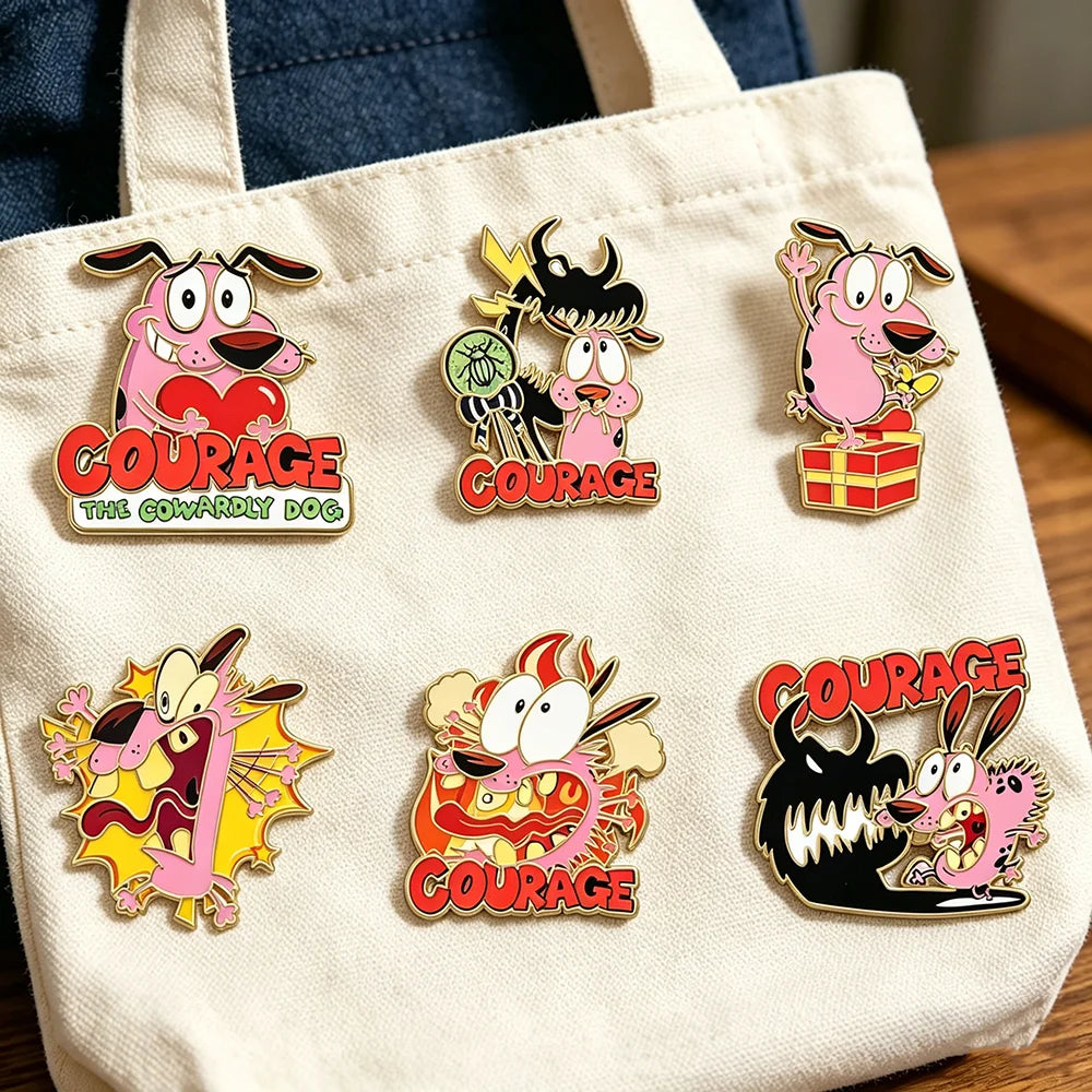 Anime Hero Dog Enamel Pins - 6-Piece Metal Lapel Brooch Set for Backpacks & Gifts