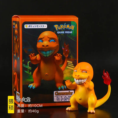 TOMY Pokemon Funny Freak PVC Action Figures — Pikachu, Bulbasaur, Charmander & Squirrel Anime Model Toy Gift for Boys