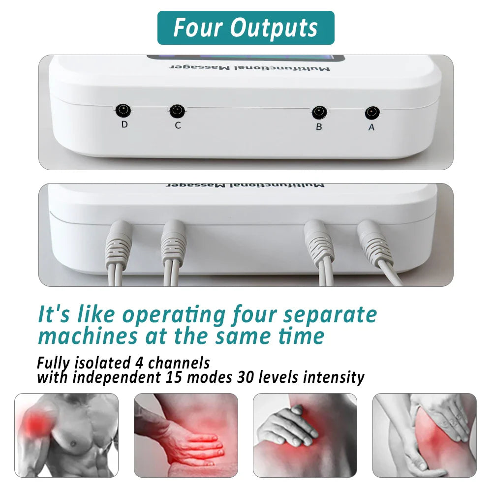 EMS Electric Muscle Stimulator — TENS Pulse Massager for Physiotherapy, Pain Relief, and Muscle Relaxation, Rechargeable Health Device