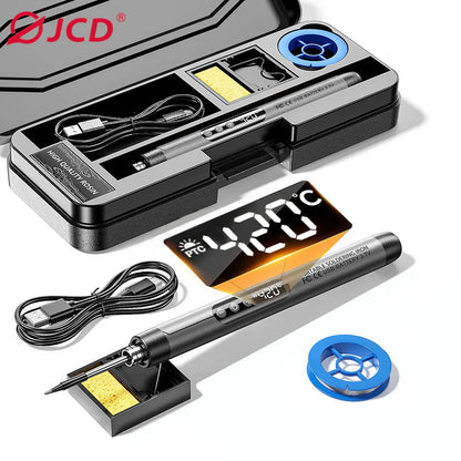 Multifunctional USB Electric Soldering Iron Kit – Adjustable 300–450℃ Digital Welding Tool Set