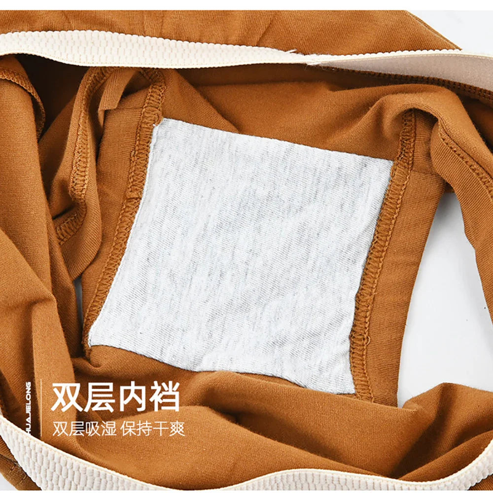 3PCS Women’s Cotton Boxer Underwear — Multicolor Solid Breathable Knit Panties, Soft High-Elastic Mid-Rise Boyshorts