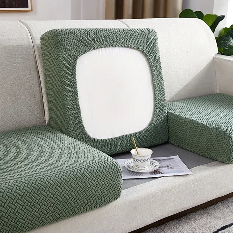 Thick Jacquard Elastic Sofa Seat Cover – Anti-Dust Removable Couch Cushion Protector Slipcover