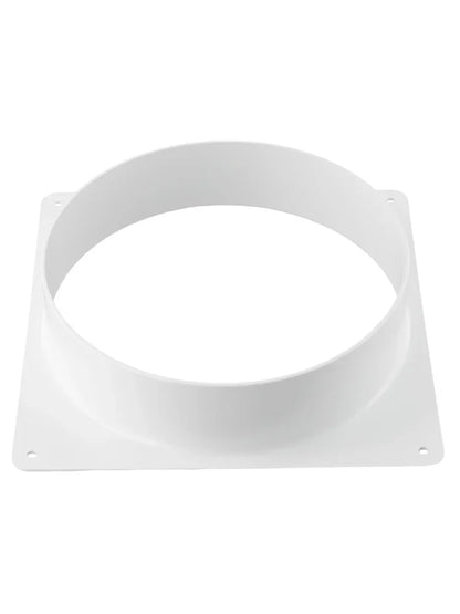 White Air Vent Duct Connector Flange – Straight Square Bottom Pipe for Easy Ventilation Duct Installation