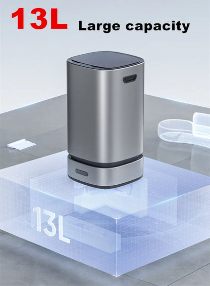 13L Smart Automatic Trash Can — Large Capacity Electric Rubbish Bin for Bathroom, Kitchen & Home