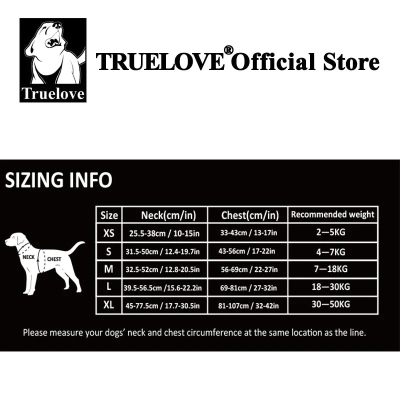 TRUE LOVE TLH5654 Reflective No-Pull Adjustable Nylon Dog Harness Step-In Comfortable Control Pet Walking Harness
