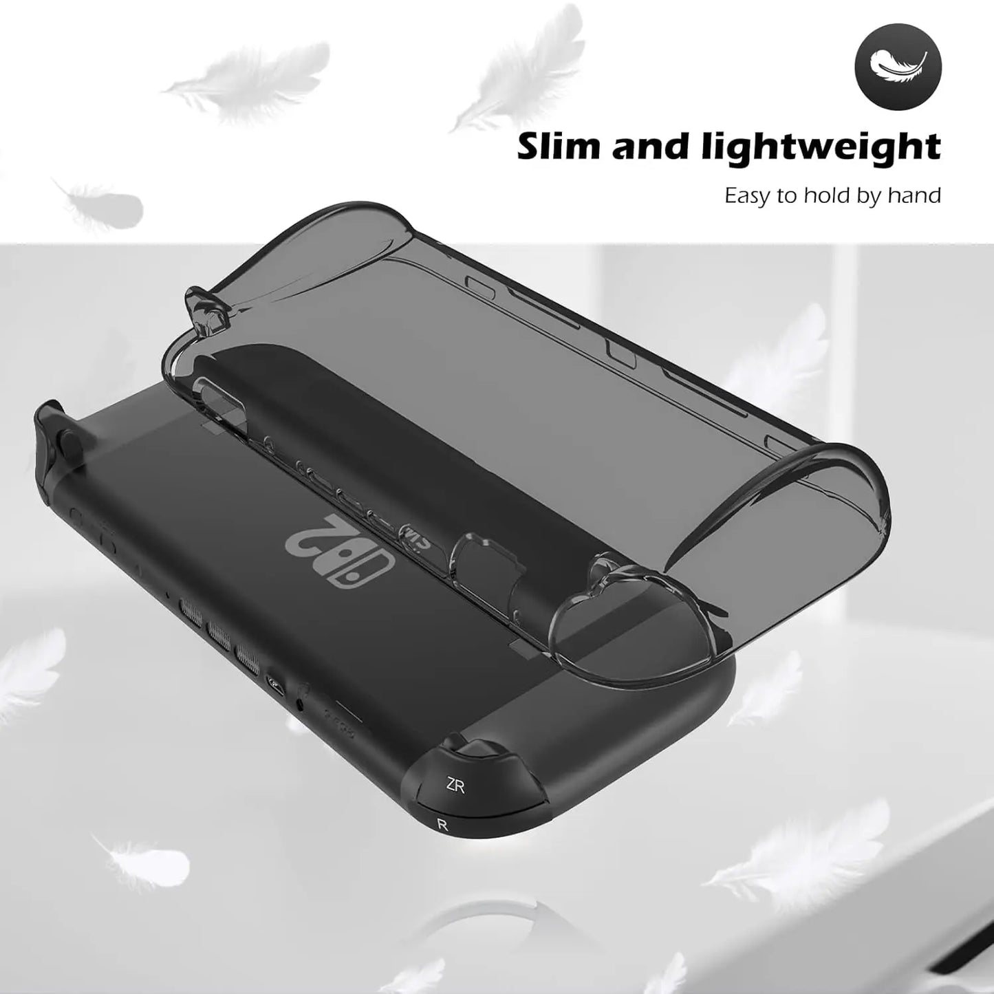 Protective Case Kit for Nintendo Switch 2 (2025) — Clear TPU Cover, Anti-Scratch, Shock-Absorption, Ergonomic Grip Design
