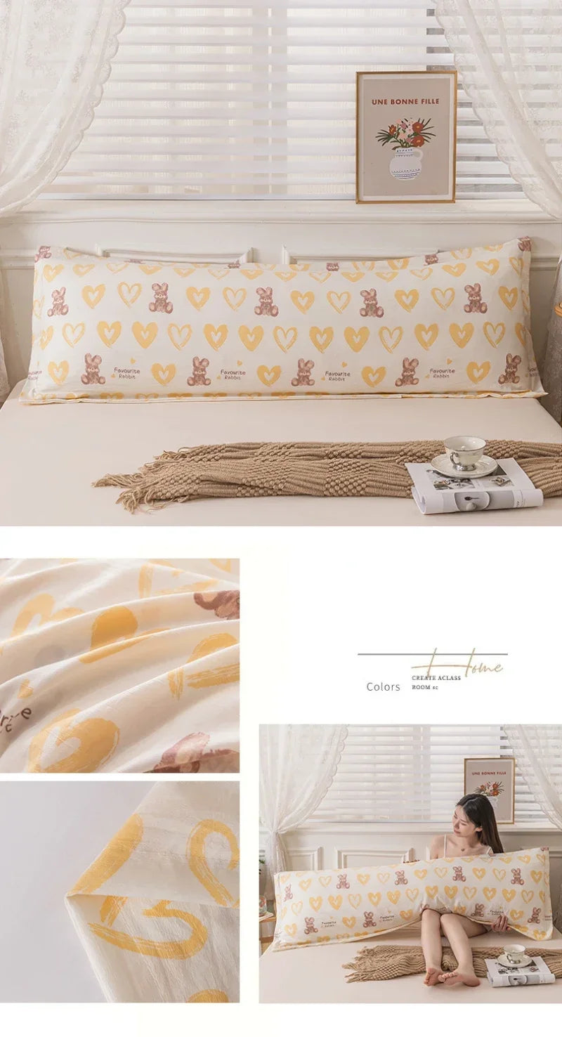 Skin-Friendly Couple Pillowcase – Cozy Polyester Hugging Pillow Cover, Large 120/150/180cm