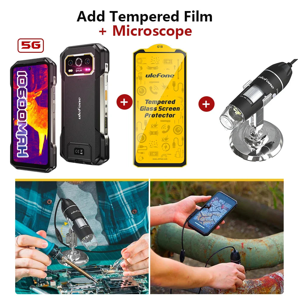 Ulefone Armor 27T Pro 5G Rugged Smartphone – 10600mAh, Android 14, 50MP+64MP Night Camera, 6.78" 120Hz, 24GB+256GB, NFC