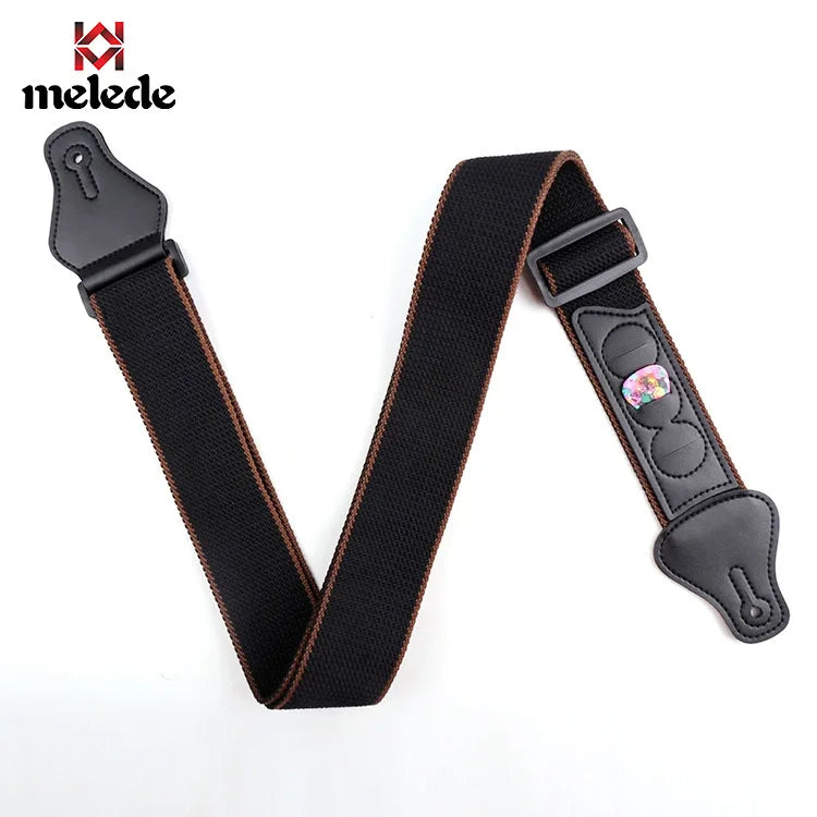 New High-Quality Cotton Guitar Strap – Adjustable Length, 6.2cm Wide for Acoustic & Electric Bass Guitars