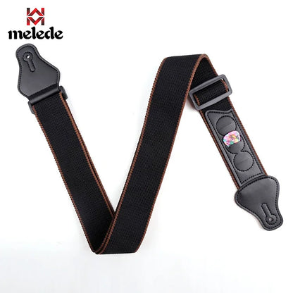 New High-Quality Cotton Guitar Strap – Adjustable Length, 6.2cm Wide for Acoustic & Electric Bass Guitars