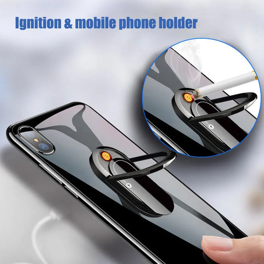 New Creative USB Charging Cigarette Lighter – Multi-Functional Lighter & Mobile Phone Holder