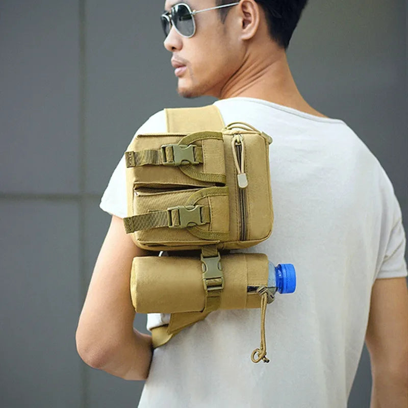 2024 New Tactical Waist Pack: Nylon Hiking Water Bottle and Phone Bag for Outdoor Sports, Hunting, and Climbing