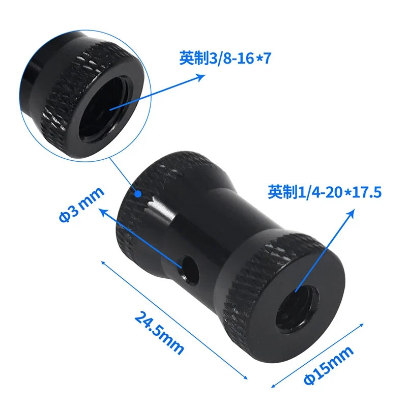 Reinforced Camera Screw Adapter - 1/4 to 3/8 Inch Male Female Thread Converter for Tripod Monopod Ball Head Light Bike Mount