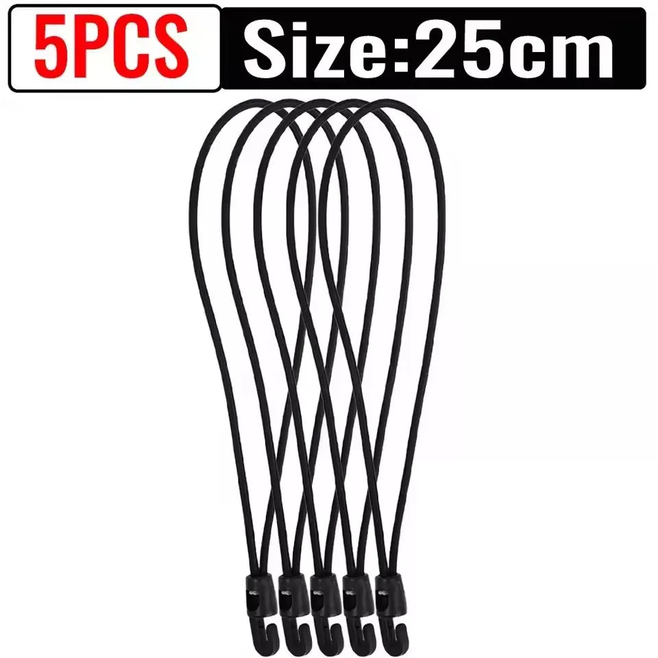 Elastic Nylon Bungee Cord Straps – Durable 10cm/15cm/25cm Fixing Bands for Flashlights, Maps & Outdoor Backpacking Gear (20/1pcs)