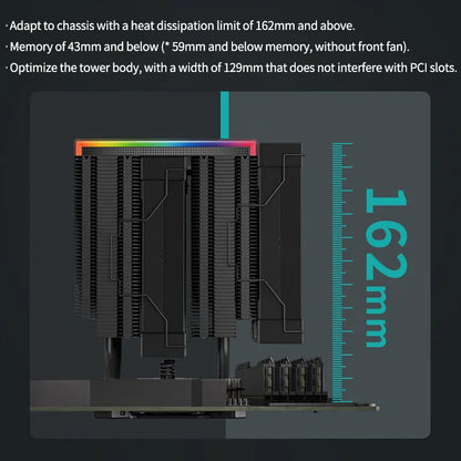 DeepCool AK620 CPU Cooler - Digital Display, 6 Heat Pipes, Twin Towers Radiator for LGA 2066, 2011, 1700, 1200, 115X, AM5 & AM4