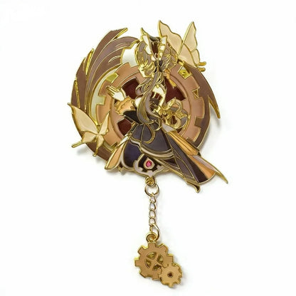 Genshin Impact Capitano Anime Pins - Cosplay Badge Brooches for Backpacks, Costumes & Fan Gifts