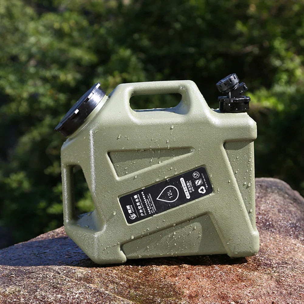 12L Camping Water Container – Large Capacity Outdoor Water Bucket with Faucet, Portable Car Water Tank for Camping, Cooking, Picnic