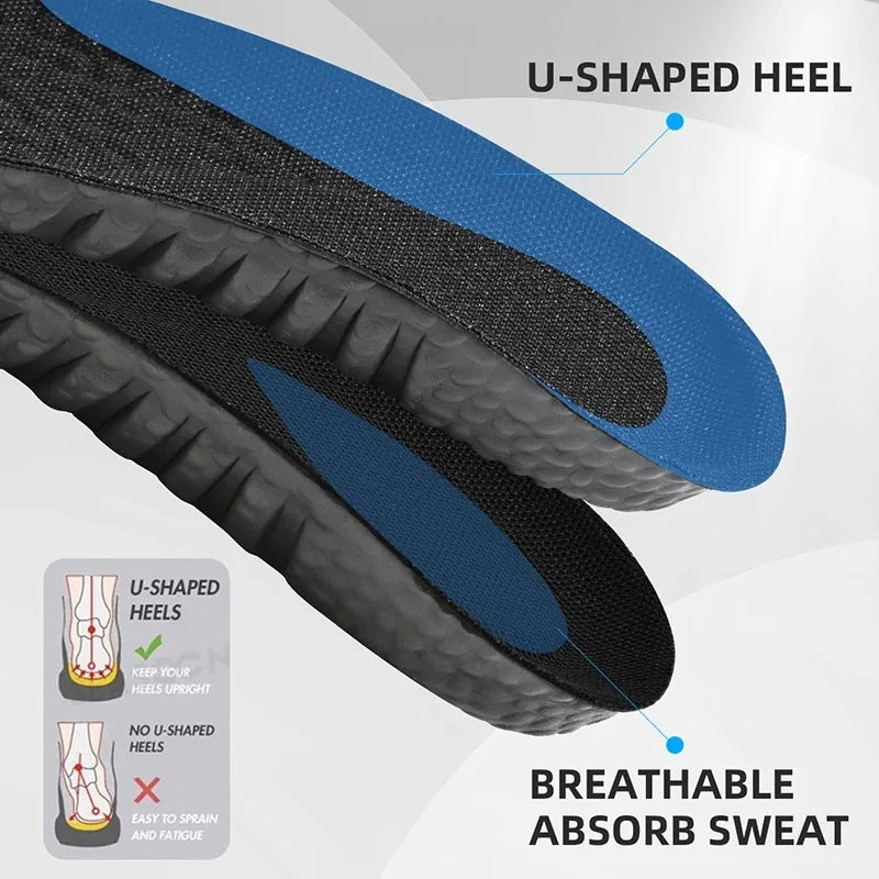 Sports Shock Absorption Insoles - High Elastic Running Shoe Cushion Pads with Comfort, Rebound and Odor Control