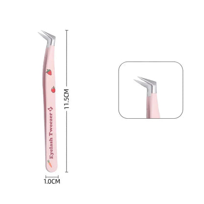 6 Types False Eyelash Tweezers — Stainless Steel Anti-Static Curved & 3D Lash Tools