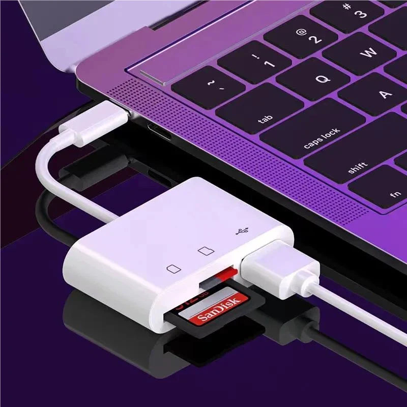Type-C SD/TF/CF Memory Card Reader OTG Adapter – USB-C Compact Flash Writer for iPad Pro, MacBook, Samsung, Huawei & Xiaomi Devices