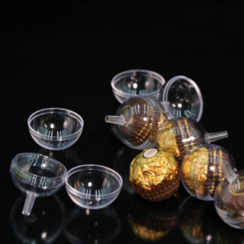 10/20/30/50pcs Clear Chocolate & Truffle Boxes – Flower Candy Holder Cases for Valentine’s Day Gifts
