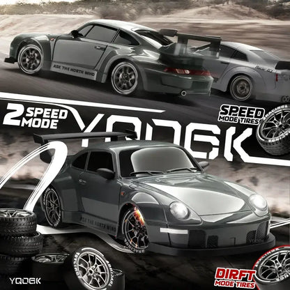 1:24 4WD RC Drift Car – High-Speed 20KM/H Remote Control Racing Toy with Turbo, 2-Speed & LED Lights for Kids & Adults
