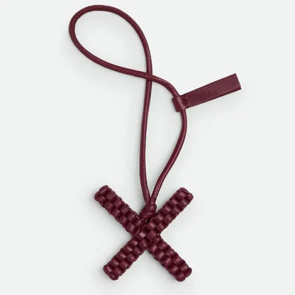 Woven Leather Letter Bag Charm – Luxury Handwoven Pendant Ornament for Women’s Handbags, Fashionable Bag Decoration Accessory