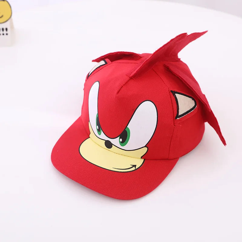 Children’s Sonic Baseball Cap — Cartoon Flat Brim Spring & Autumn Hat for Boys & Girls
