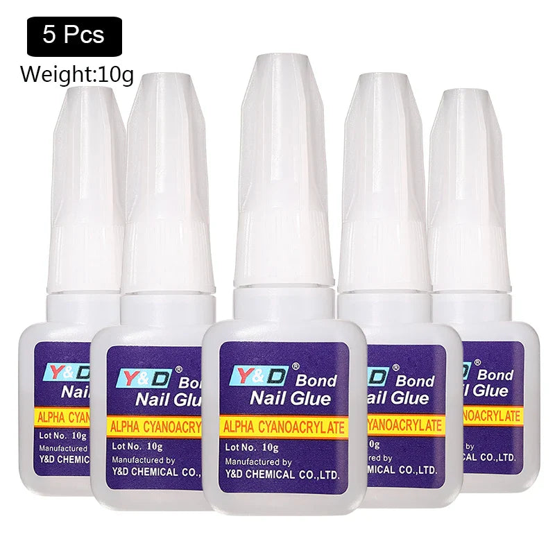 10g Fast Drying Nail Glue - Adhesive for False Nails, Glitter, Acrylic, Rhinestone Decoration, and Nail Extensions
