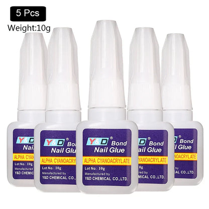 10g Fast Drying Nail Glue - Adhesive for False Nails, Glitter, Acrylic, Rhinestone Decoration, and Nail Extensions